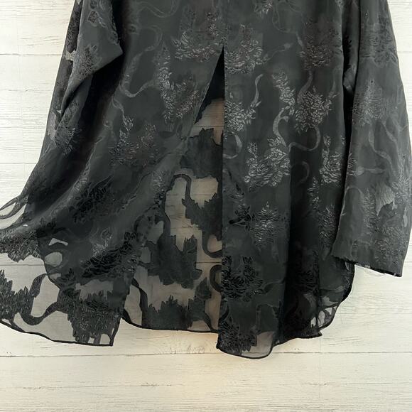 Victoria’s Secret Vintage Black Lace Mesh Topper Blouse Size S - Picture 6 of 8